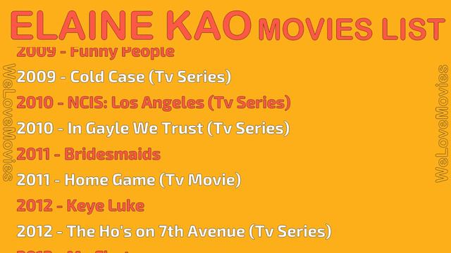 ELAINE KAO MOVIES LIST