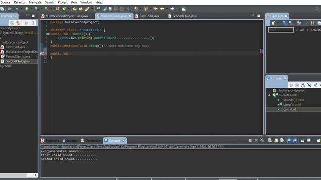 Java tutorial 9 - Abstraction, abstract class, abstract method смотреть онлайн