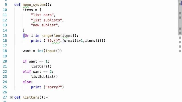 python another menu system from a list смотреть онлайн