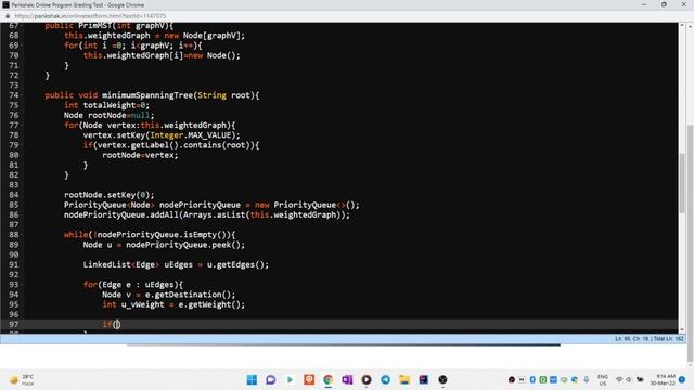 SEBI Coding Practice Test Prims algorithm (Minimum Spanning Tree) using Java смотреть онлайн