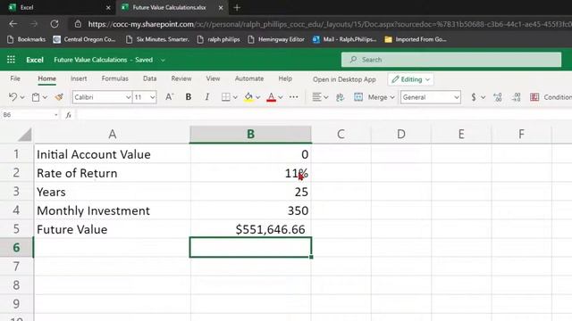 FV Future Value Function in Excel to Estimate Future Account Value with Initial Investment смотреть онлайн