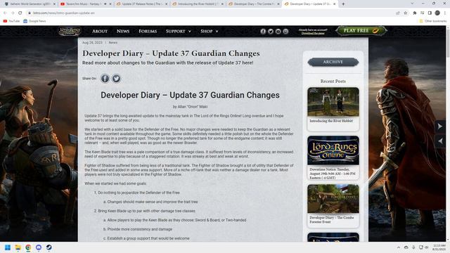 Lord of the Rings online - U37 Patch Notes Review смотреть онлайн