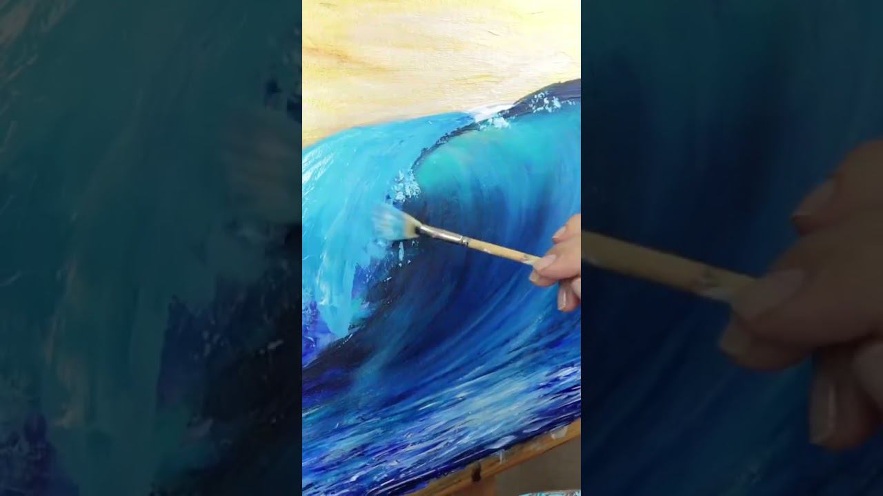 Приятный морской пейзаж с акрилом линейки Деколор от ТАИР! #art #painting смотреть онлайн