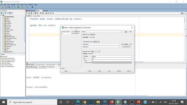 CREATE USER & CONNECTION IN ORACLE DATABASE смотреть онлайн
