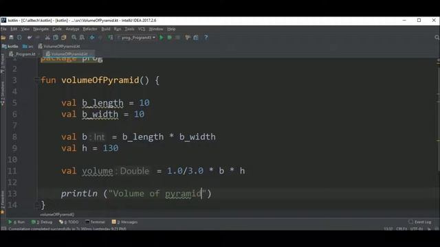 volume of pyramid in kotlin смотреть онлайн