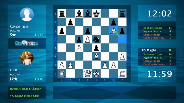 Chess Game Analysis: ссн - Сисечки : 1-0 (By ChessFriends.com) смотреть онлайн