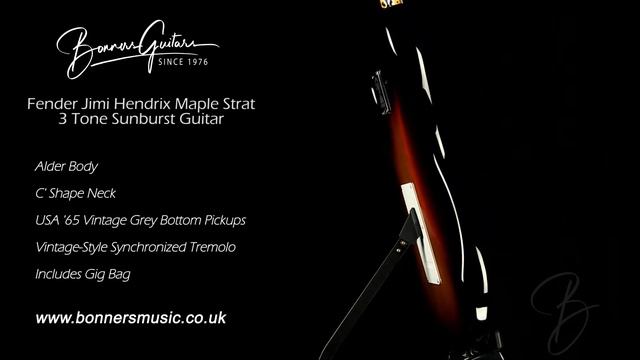 Fender Jimi Hendrix Maple Strat 3 Tone Sunburst Guitar | Bonners Guitar Store смотреть онлайн