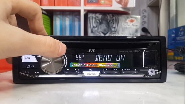 JVC KD-R571 отключение Демо режима/Demo mode Off смотреть онлайн