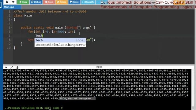 Day-9e Part-5 Tech Number Java Programming Logics смотреть онлайн