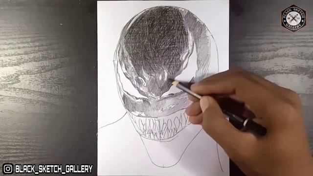 How To Draw VENOM Easy - #drawingvenom #drawingtutorial #pencildrawing