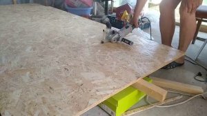 Распиливание двух листов ОСБ 9 мм