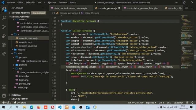 12. Creando un sistema compra y venta PHP + AJAX - Editar datos de persona смотреть онлайн