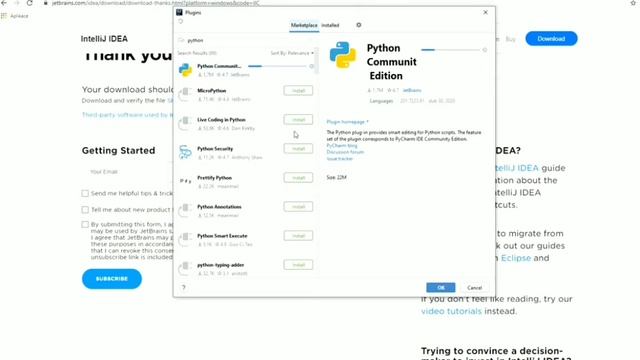 Python programování - Stahování a konfigurace Python a IntelliJ Idea смотреть онлайн