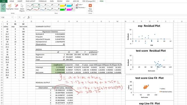 Multi Regression Analysis using Excel (F-stat and T-stat) смотреть онлайн
