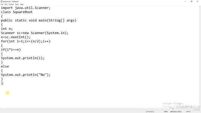 CODING SOLUTIONS|JAVA PROGRAMS|NUMBER BASED|TO FIND THE EXACT SQUARE ROOT OF A GIVEN NUMBER смотреть онлайн