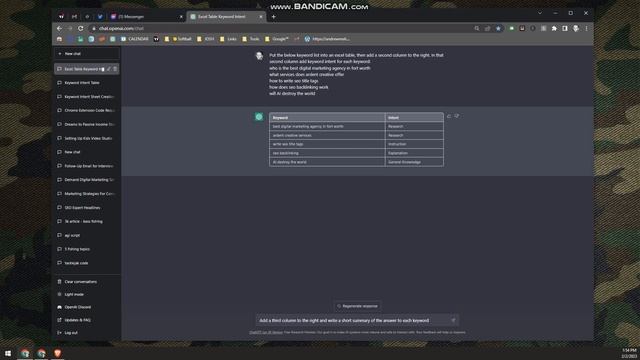 ChatGPT SEO | Populate Search Intent for Keywords смотреть онлайн