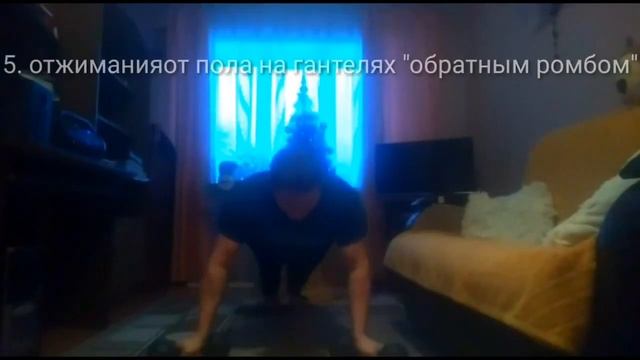 Отжимания от пола на гантелях.Круговая тренировка. смотреть онлайн