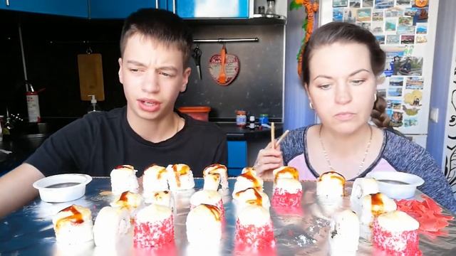 МУКБАНГ НЕЖНЫЕ СУШИ/РОЛЛЫ