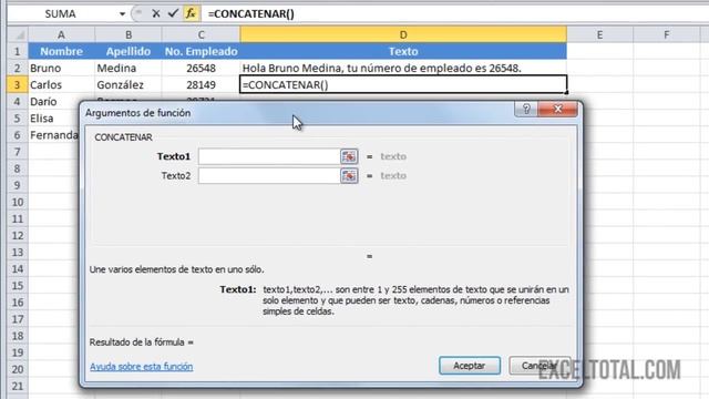 Función CONCATENAR en Excel смотреть онлайн