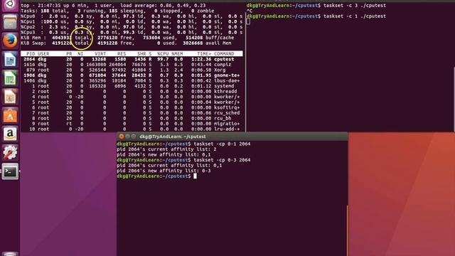 Linux Taskset Command | Changing CPU affinity of Processes смотреть онлайн