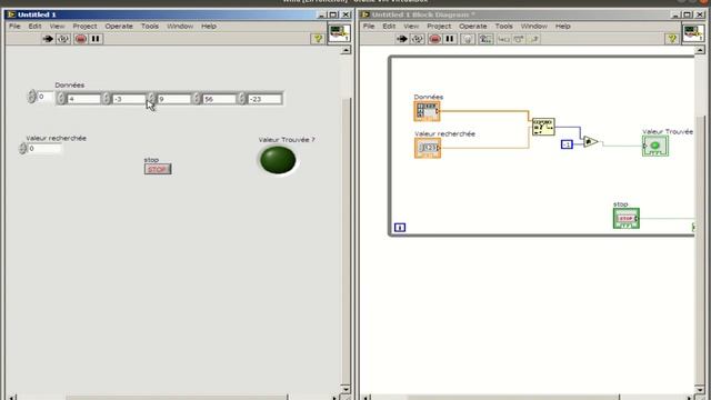 LabVIEW-tuto_4-Tableaux: Exemple de Recherche d'un Élément dans un Tableau 2D avec Redimensionnent смотреть онлайн