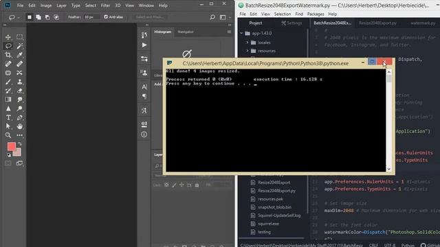 Python Photoshop resize image + watermark script смотреть онлайн