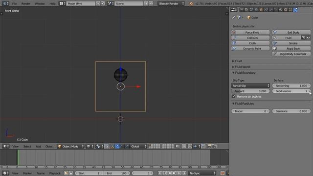 Blender урок. Симуляция жидкости. 10 - Частицы геометрией смотреть онлайн