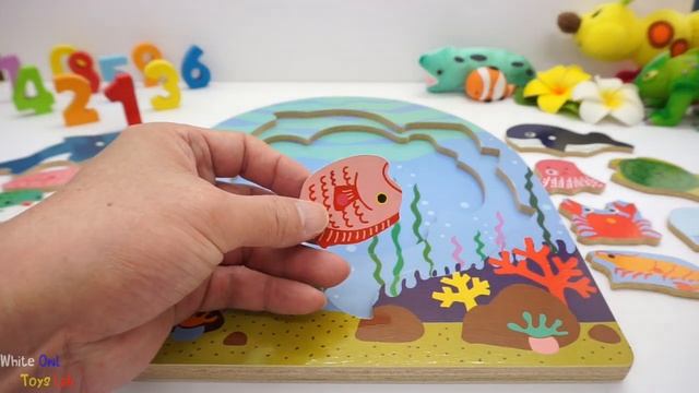 Learn Colors Wooden Sea Fish Puzzle Toy For Children Toddlers 木製パズル смотреть онлайн