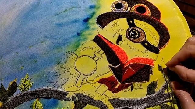 Поэтапная вышивка ФИЛИН ПИРАТ / Вышивальные будни. Процесс вышивки гладью - Hand Embroidery смотреть онлайн