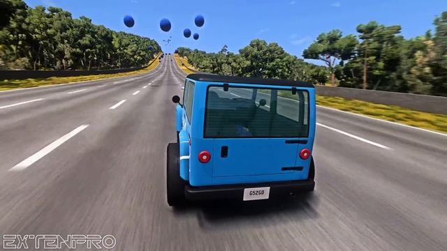 Cars VS 100 Giant Concrete Balls - BeamNG Drive