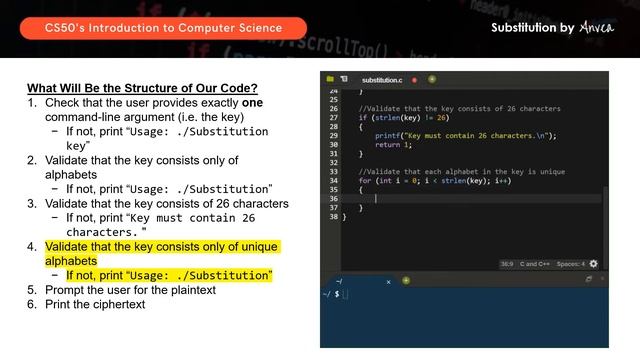[2023] CS50 - (Week 2) Substitution (More) Solution | Walkthrough & Guide for Beginners | By Anvea смотреть онлайн