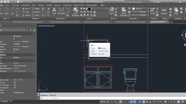 AutoCAD demo - elevation line weights смотреть онлайн