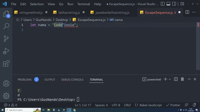 14. Escape Sequences | Javascript untuk Pemula смотреть онлайн
