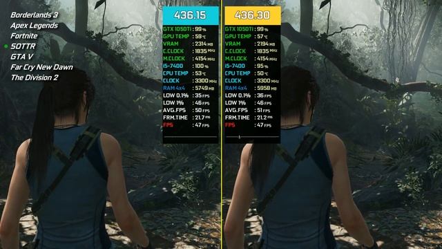 GTX 1050 Ti : Geforce Game Ready Driver 436.15 vs. 436.30 (Borderlands 3, Fortnite, GTA 5...) смотреть онлайн