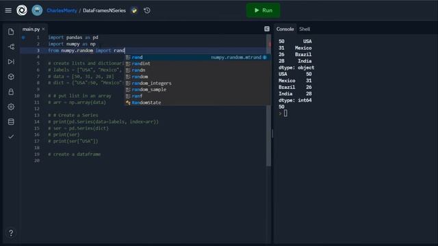 How to make Data frames and Series in Python смотреть онлайн