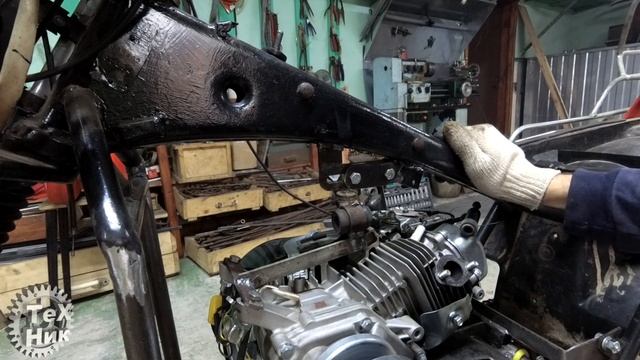 ТУЛА-мотоблок ч.4. Ставлю мотор в раму. Первый выезд смотреть онлайн