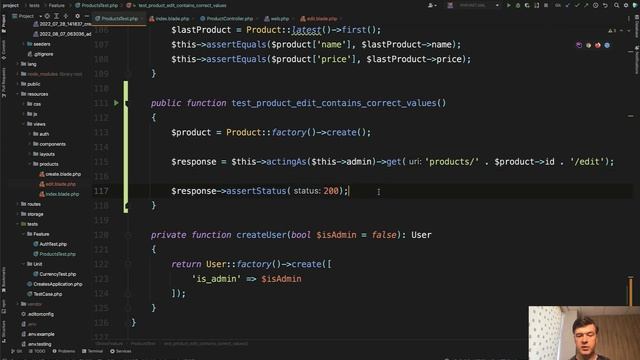 Laravel Testing 13/24: Edit Product: Testing correct values in inputs смотреть онлайн