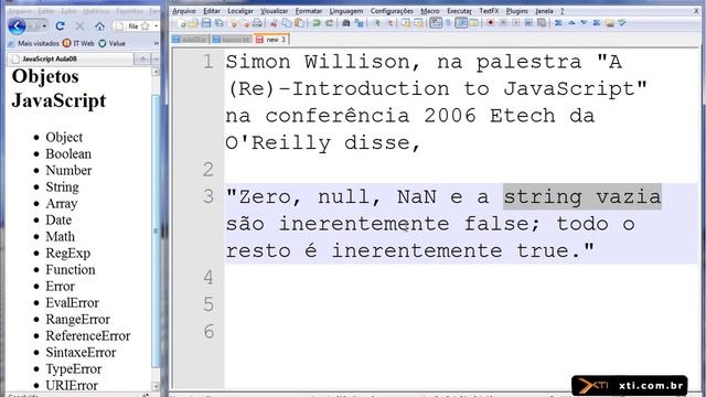 Universidade XTI - JavaScript - 24 - Objeto Boolean смотреть онлайн