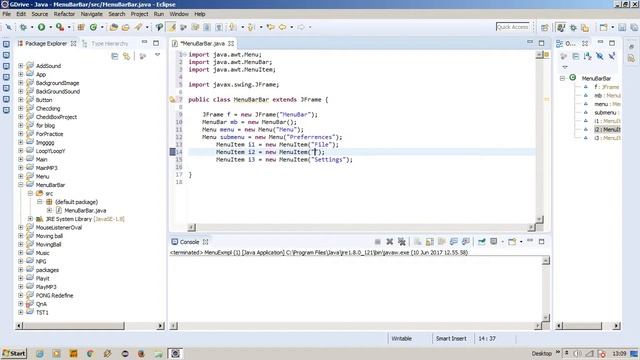 Create A MenuBar (Java Eclipse) смотреть онлайн