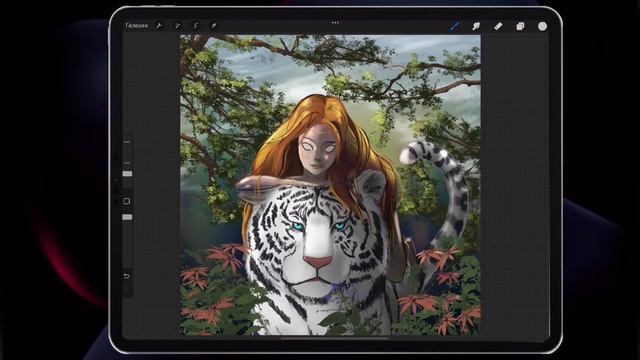 Тигр и принцесса (процесс рисования).SpeedPaint. Procreate кунг-фу. Процесс рисования в Procreate. смотреть онлайн
