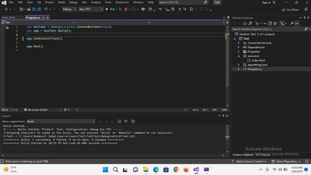 How to Run HTML and Razor Pages in Asp.net Core Empty Project in Visual Studio 2022 смотреть онлайн