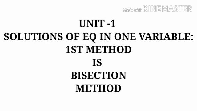 HOW TO SOLVE BISECTION METHOD IN NUMERICAL ANALYSIS смотреть онлайн