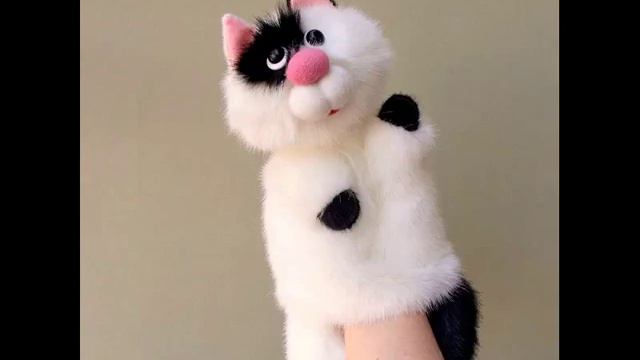 White - black cat. Hand puppet. смотреть онлайн