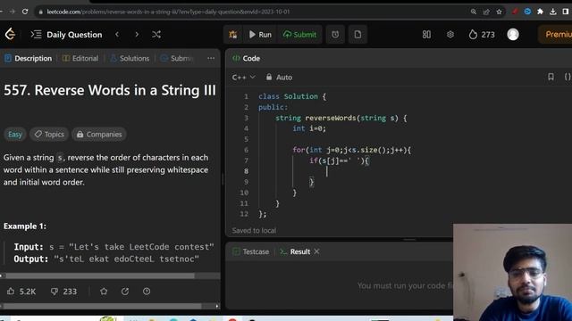 Leetcode October Challenge Day 1 || 557. Reverse Words in a String III смотреть онлайн