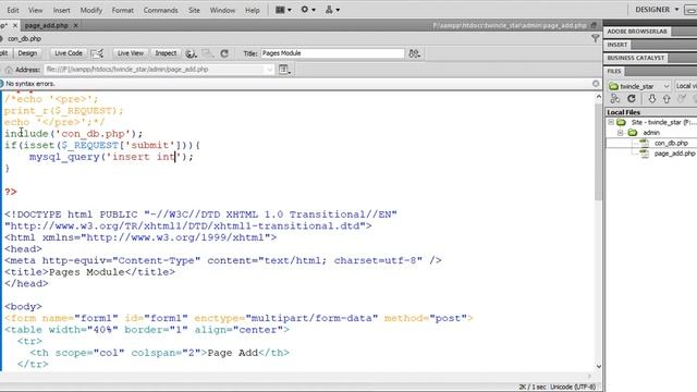 PHP Tutorial | Page Add2 | Part 04 смотреть онлайн