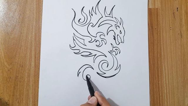 How to draw a tribal dragon tattoo смотреть онлайн
