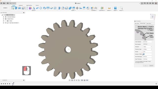 P.63. FM Gears in Fusion 360 / Зубчатые колеса во Фьюжн 360 (Шестерня, рейка) смотреть онлайн