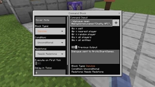 Minecraft Bedrock How to Open NPC Dialogue
