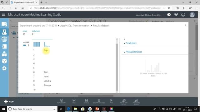 Apply SQL Transformation using Azure Machine Learning Studio смотреть онлайн