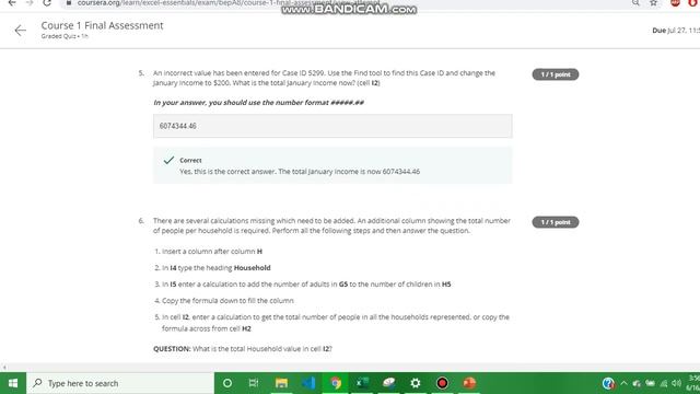 Excel Skills For Business Essentials Week 6 Course 1 Final Assessment Answer Key/solution #Coursera
